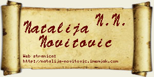 Natalija Novitović vizit kartica